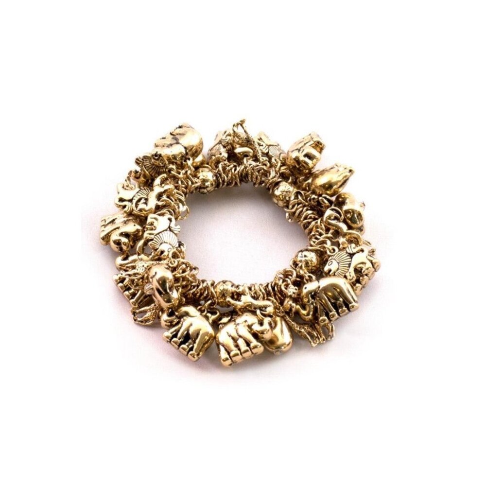 Safari Stretch Charm Bracelet Gold